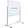 Tabla alba magnetica, dubla fata, rotativa, 120 x 150 cm, pe stand mobil, profil aluminiu, Optima