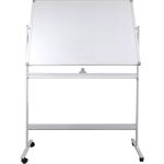 Tabla alba magnetica, dubla fata, rotativa, 120 x 180 cm, pe stand mobil, profil aluminiu, Optima