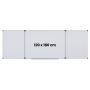 Tabla alba magnetica, triptica, 120x180cm + 2 x 90x120cm, cu 5 suprafete de scris, Optima