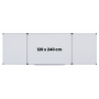 Tabla alba magnetica, triptica, 120x240cm + 2 x 120x120cm, cu 5 suprafete de scris, Optima