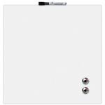 Tabla NOBO patrata, plastic, 36x36 cm, magnetica, include marker si magneti, alb