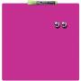 Tabla NOBO patrata, plastic, 36x36 cm, magnetica, include marker si magneti, roz