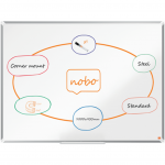 Tabla NOBO Premium Plus, otel lacuit, 120x90 cm, magnetica, include marker si tavita, alb