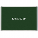 Tabla verde magnetica cu rama din aluminiu, 120 x 300 cm, pentru creta, Optima