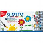 Tempera 12ml, 12 culori/set, GIOTTO Poster Colors