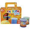 Tempera super lavabila, pentru pictura cu mana, 6 culori x 80ml/set, CARIOCA Baby Finger Paint 2+