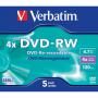Verbatim DVD-RW SERL 4.7GB 4X MATT SILVER SURFACE Jewel Case